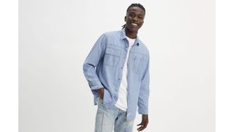 Levi's Long Sleeve Auburn Worker Shirt - Mens - XS - Blue