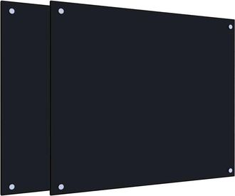 vidaXL Paraschizzi per Cucina 2 pz Neri 70x60 cm in Vetro Temperato - Vidaxl