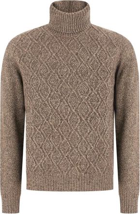 PANICALE Su&eacute;ter de cuello alto acanalado - Knitwear - Hombre - Marr&oacute;n - 2XL