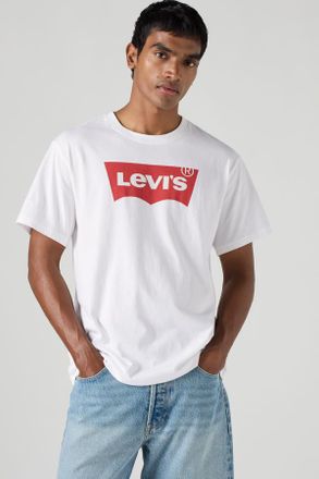 Levi's Relaxed Short Sleeve Graphic T Shirt - Men - L - White / Bat Batwing 1.1 White +