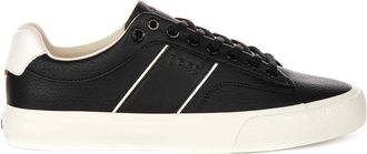 HUGO BOSS Sneakers, male, Black, 7 UK, Black White Leather Trainers Men