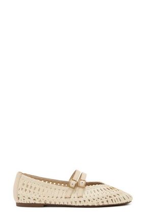 Reiss Elizabeth Woven Mary Jane Flat in Off White at Nordstrom, Size 10.5Us