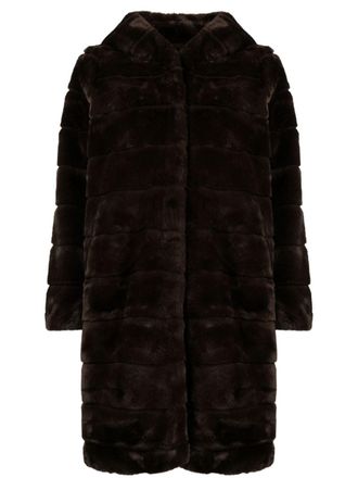 Apparis Celine faux-fur hooded coat - Brown