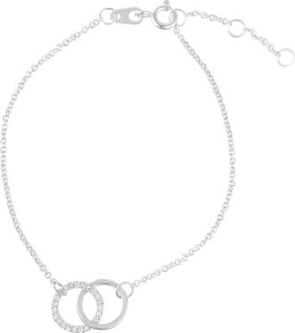 Adornia Silvertone Plate CZ Interlocking Circle Bracelet at Nordstrom Rack