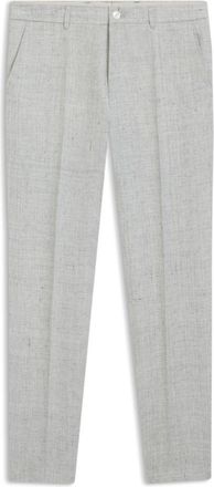 BOSS Slim-fit trousers in patterned linen