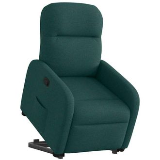 vidaXL Sill&oacute;n Reclinable Elevable Tela Verde Oscuro Vidaxl