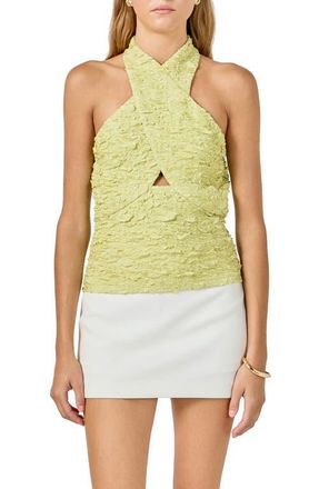 endless rose Stretchy Halter Top in Green at Nordstrom, Size X-Small