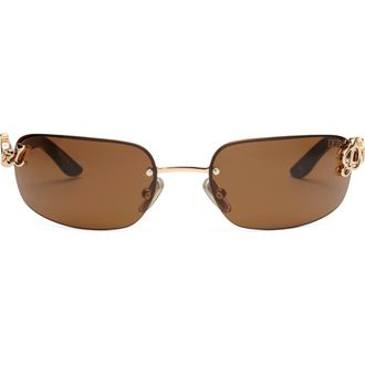 DEZI Bby Grl 65mm Oval Sunglasses in Tortoise /Cognac at Nordstrom