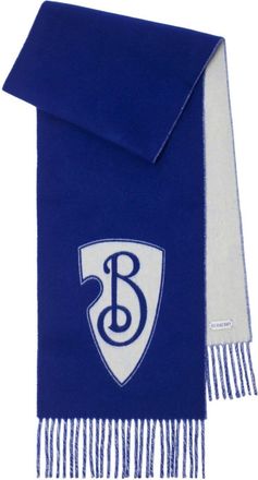 Burberry B Shield wool-cashmere scarf - unisex - Wool/Protein/Cashmere - OS - Blue