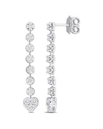 Rina Limor 14K 0.95 Ct. Tw. Diamond Linear Drop Heart Earrings