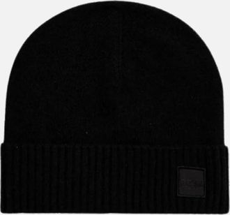 HUGO BOSS Mens Akaio_R Black Beanie Hat - Size: ONE size