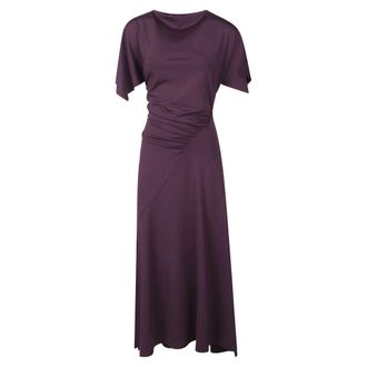 Victoria Beckham Midi Dresses, female, Purple, Size: XS Cap Sleeve Dress