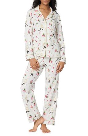 Bedhead Pajamas Print Stretch Cotton Pajamas in Bar A Vin at Nordstrom, Size Xx-Small