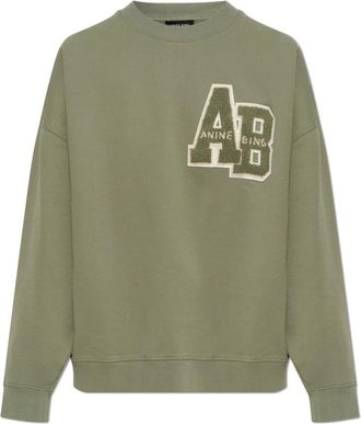 Anine Bing Miles Sweatshirt - Dames - Sweatshirts - Groen - L - Katoen - Hoodies & sweatvesten