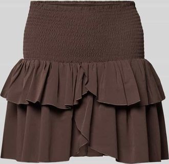 Neo Noir Neo Noir Minirock mit Volantsaum Modell Carin in Mittelbraun, Gr&ouml;&szlig;e 34