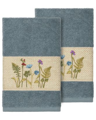 Linum Home Textiles Turkish Cotton Serenity 2Pc Embellished Hand Towel Set