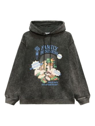 Msgm graphic-print hoodie - women - Cotton - S - Black