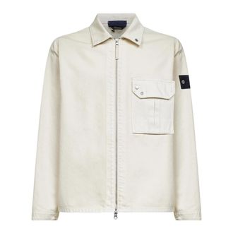 Stone Island Light Jackets, male, White, Size: XL Light Jacket