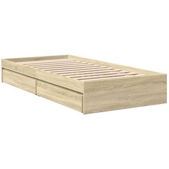 vidaXL Giroletto Cassetti Rovere Sonoma 100x200 cm Legno Multistrato - Vidaxl