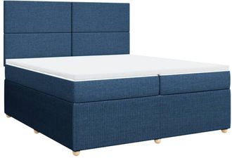 vidaXL Vidaxl - Cama Box Spring Con Colch&oacute;n Tela Azul 200x200 Cm