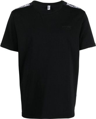 Moschino logo-tape detail T-shirt - men - Cotton/Spandex/Elastane - S - Black