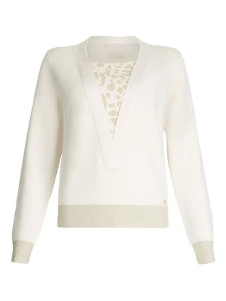 Liu Jo Trui met dierenprint en V-hals - Wit