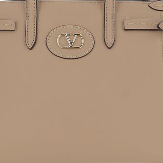 Valentino Garavani Womens Leather Handbag With Adjustable Inserts Beige Handbags Hand Bags