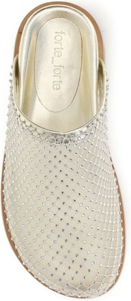 Forte_Forte Womens Sabot Mesh Platinum Upper: Fabric Sandal