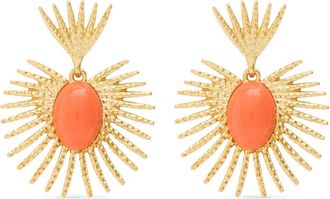 Kenneth Jay Lane fan drop earrings - Goud