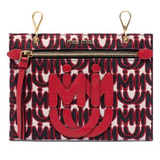 Miu Miu Pre-owned Miu Miu M/M Paris Emiuticon Jacquard and Goatskin Pouch Ladies WUJLNCOZ3HSMQZY9