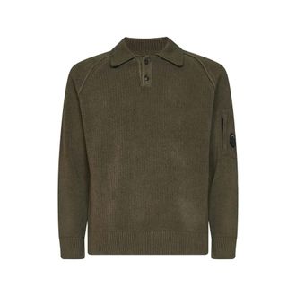 C.P. Company Round-neck Knitwear, male, Green, Size: XL Mkn198A005558G683