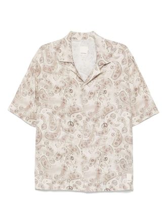 Emporio Armani Printed Linen Blend Shirt