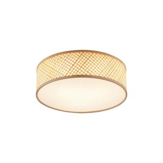 QAZQA Qazqa - Oriental L&aacute;mpara De Techo De Bamb&uacute; Oriental Natural 40 Cm - Tremmo Bamb&uacute; /pl&aacute;stico Redonda Adecuado Para Led Max. 3 X 15 Watt