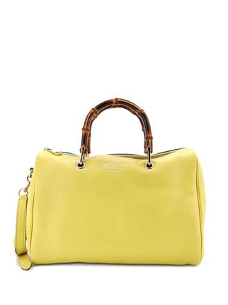 Gucci Bamboo Shopper Boston Bag Leather Medium satchel - Yellow