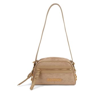Love Moschino Bolso de Hombro de Velour - Bags - Mujer - Beige - ONE SIZE