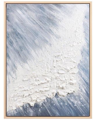 Empire Art Direct Aqua Splash Heavily Textured Hand-Painted Framed Canvas Wall Art