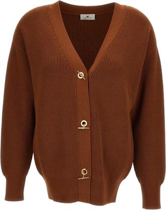 Elisabetta Franchi Maglia Tricot - female - Elisabetta Franchi - Cardigans - Brown - XS - Knitwear
