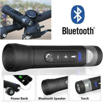 Trade Shop Trade Shop - Linterna Multifuncional Para Bicicleta Altavoz Bluetooth Banco De Energ&iacute;a Manos Libres