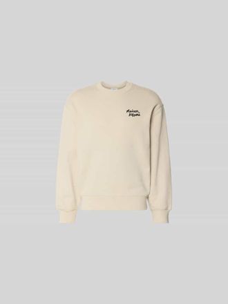 Maison Kitsun&eacute; Sweatshirt aus Baumwoll-Mix in Ecru, Gr&ouml;&szlig;e XL