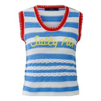 Oui Sleeveless Tops, female, Blue, XL, Top