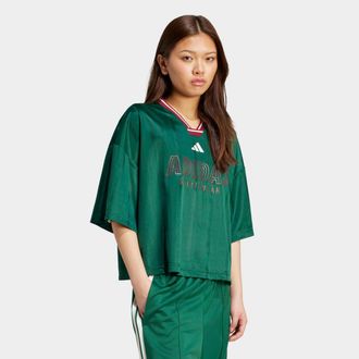 adidas T-Shirt ADIDAS SPORTSWEAR W TIRO GC BF T, Damen, Gr. M, weiss (dunkelgr&uuml;n, collegiate burgundy, wei&szlig;), Obermaterial: 100% Polyester, V-Ausschnitt, Shi