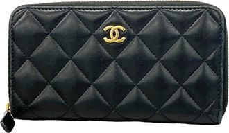 Chanel Black Leather Wallet (Bi-Fold) (Pre-Owned)