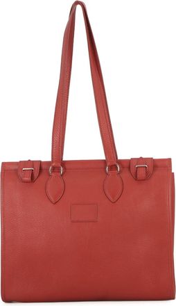 Herm&egrave;s Rouge Grenat Togo Leather Handbag Tote Bag (Pre-Owned)