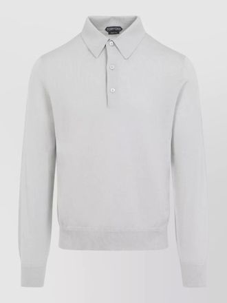 Tom Ford cashmere silk long sleeve knit polo