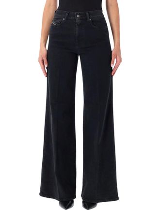 Diesel Black Flared High Rise Jeans