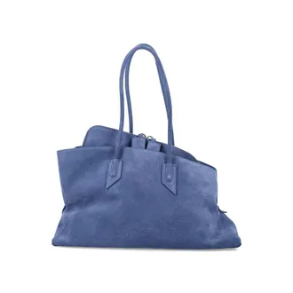The Attico La Passeggiata Suede Medium Tote Sapphire Blue Bos Taurus Lining Shoulder Bag