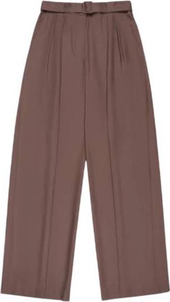 Bally Wool-Silk Wide-Leg Belted Pants, Brand Size 38 ( US Size 2 )