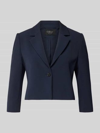 s.Oliver Black Label Regular Fit Kurzblazer mit Reverskragen in Marine, Gr&ouml;&szlig;e 38