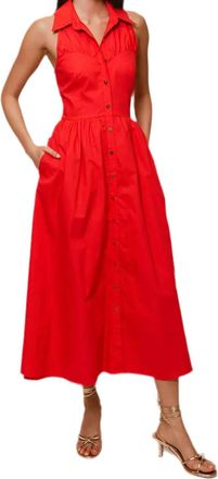 Hutch Alessia Midi Dress In Red Trellis