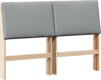 vidaXL Cabecero Tapizado Gris Claro 160 Cm Madera De Pino Macizo Vidaxl